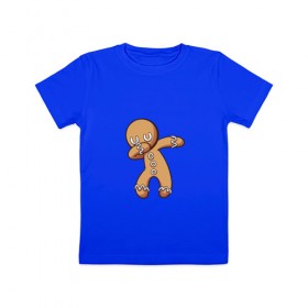 Детская футболка хлопок с принтом Печенька НОВЫЙ ГОД DAB в Кировске, 100% хлопок | круглый вырез горловины, полуприлегающий силуэт, длина до линии бедер | 
