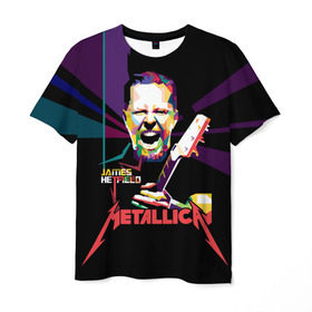 Мужская футболка 3D с принтом Metallica James Alan Hatfield в Кировске, 100% полиэфир | прямой крой, круглый вырез горловины, длина до линии бедер | alan | american | band | hard | hatfield | james | metal | metallica | rock | thrash | алан | американская | джеймс | метал группа | трэш метал | хард рок | хэтфилд