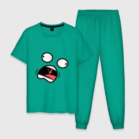 Мужская пижама хлопок с принтом Истерика в Кировске, 100% хлопок | брюки и футболка прямого кроя, без карманов, на брюках мягкая резинка на поясе и по низу штанин
 | 