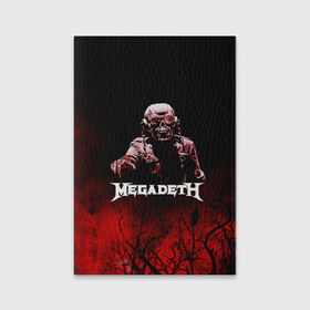 Обложка для паспорта матовая кожа с принтом Megadeth в Кировске, натуральная матовая кожа | размер 19,3 х 13,7 см; прозрачные пластиковые крепления | 