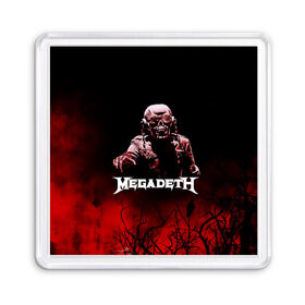 Магнит 55*55 с принтом Megadeth в Кировске, Пластик | Размер: 65*65 мм; Размер печати: 55*55 мм | Тематика изображения на принте: 