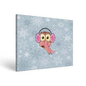 Холст прямоугольный с принтом Милая совушка в Кировске, 100% ПВХ |  | owl | pattern | абстракция | арт | животный | зима | милые | птицы | снег | снежинки | совы | текстура | узор