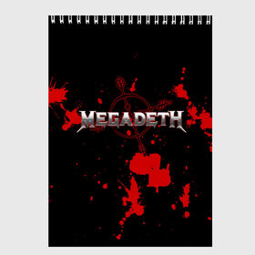 Скетчбук с принтом Megadeth в Кировске, 100% бумага
 | 48 листов, плотность листов — 100 г/м2, плотность картонной обложки — 250 г/м2. Листы скреплены сверху удобной пружинной спиралью | megadet | megadeth | группа | дирк вербурен | дэвид эллефсон | дэйв мастейн | кико лоурейро | мегадет | мегадетх | метал | рок | трэш | трэшметал | тяжелый | хард | хардрок | хеви | хевиметал