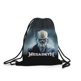 Рюкзак-мешок 3D с принтом Megadeth в Кировске, 100% полиэстер | плотность ткани — 200 г/м2, размер — 35 х 45 см; лямки — толстые шнурки, застежка на шнуровке, без карманов и подкладки | megadeth |   megadet | группа | дирк вербурен | дэвид эллефсон | дэйв мастейн | кико лоурейро | мегадет | мегадетх | метал | рок | трэш | трэшметал | тяжелый | хард | хардрок | хеви | хевиметал