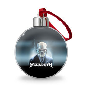 Ёлочный шар с принтом Megadeth в Кировске, Пластик | Диаметр: 77 мм | megadeth |   megadet | группа | дирк вербурен | дэвид эллефсон | дэйв мастейн | кико лоурейро | мегадет | мегадетх | метал | рок | трэш | трэшметал | тяжелый | хард | хардрок | хеви | хевиметал