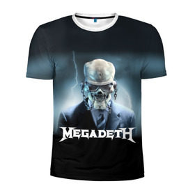 Мужская футболка 3D спортивная с принтом Megadeth в Кировске, 100% полиэстер с улучшенными характеристиками | приталенный силуэт, круглая горловина, широкие плечи, сужается к линии бедра | megadeth |   megadet | группа | дирк вербурен | дэвид эллефсон | дэйв мастейн | кико лоурейро | мегадет | мегадетх | метал | рок | трэш | трэшметал | тяжелый | хард | хардрок | хеви | хевиметал