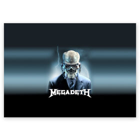 Поздравительная открытка с принтом Megadeth в Кировске, 100% бумага | плотность бумаги 280 г/м2, матовая, на обратной стороне линовка и место для марки
 | Тематика изображения на принте: megadeth |   megadet | группа | дирк вербурен | дэвид эллефсон | дэйв мастейн | кико лоурейро | мегадет | мегадетх | метал | рок | трэш | трэшметал | тяжелый | хард | хардрок | хеви | хевиметал