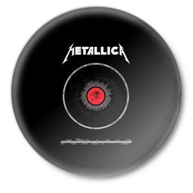 Значок с принтом Metallica в Кировске,  металл | круглая форма, металлическая застежка в виде булавки | 