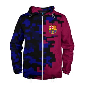 Мужская ветровка 3D с принтом FC Barca 2018 Creative uniform в Кировске, 100% полиэстер | подол и капюшон оформлены резинкой с фиксаторами, два кармана без застежек по бокам, один потайной карман на груди | fc | fc barcelona | fcb | fly emirates | ronaldo | абстракция | барселона | геометрия | зож | клуб | линии | месси | модные | мяч | реал мадрид | спорт | спортивные | тренды | футбол | футбольный клуб | эмблема