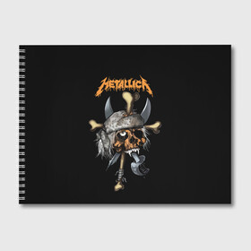 Альбом для рисования с принтом Metallica в Кировске, 100% бумага
 | матовая бумага, плотность 200 мг. | american | band | cliff burton | dave mustaine | hard | james hatfield | jason newsted | kirk hammett | lars ulrich | metal | metallica | robert trujillo | rock | ron mcgowney | thrash | американская | джеймс хэтфилд | ларс ул | метал группа | трэш метал 