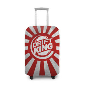Чехол для чемодана 3D с принтом Drift King в Кировске, 86% полиэфир, 14% спандекс | двустороннее нанесение принта, прорези для ручек и колес | car | drift | japan | jdm | race | street | авто | автомобиль | гонки | дрифт | король | машина | флаг | япония