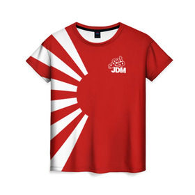 Женская футболка 3D с принтом JDM в Кировске, 100% полиэфир ( синтетическое хлопкоподобное полотно) | прямой крой, круглый вырез горловины, длина до линии бедер | car | drift | japan | jdm | race | street | авто | автомобиль | гонки | дрифт | король | машина | флаг | япония