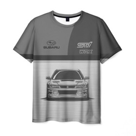Мужская футболка 3D с принтом Subaru в Кировске, 100% полиэфир | прямой крой, круглый вырез горловины, длина до линии бедер | Тематика изображения на принте: car | impreza | jdm | race | sti | subaru | wrx | авто | гонки | импреза | машина | субару
