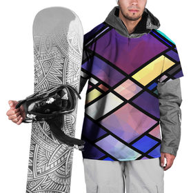 Накидка на куртку 3D с принтом Линии и стекло в Кировске, 100% полиэстер |  | abstraction | geometry | абстракция | геометрия | грань | краски | кубик | кубики | линии | мозаика | разноцветные | ребро | текстура | тени | узор