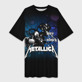 Платье-футболка 3D с принтом Metallica в Кировске,  |  | american | band | cliff burton | dave mustaine | hard | james hatfield | jason newsted | kirk hammett | lars ulrich | metal | metallica | robert trujillo | rock | ron mcgowney | thrash | американская | джеймс хэтфилд | ларс ул | метал группа | трэш метал 