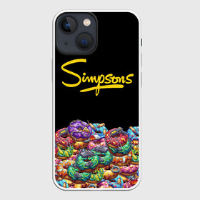 Чехол для iPhone 13 mini с принтом SIMPSONS в Кировске,  |  | simpsons | еда | пончики | симпсоны