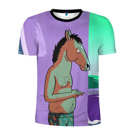 Мужская футболка 3D спортивная с принтом BoJack в Кировске, 100% полиэстер с улучшенными характеристиками | приталенный силуэт, круглая горловина, широкие плечи, сужается к линии бедра | bojack horseman | конь боджек | лошадь боджек