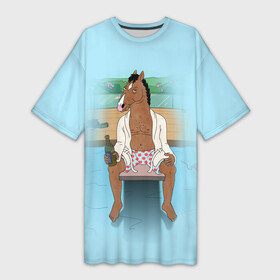 Платье-футболка 3D с принтом BoJack в Кировске,  |  | bojack horseman | конь боджек | лошадь боджек