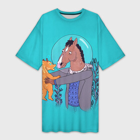 Платье-футболка 3D с принтом BoJack в Кировске,  |  | bojack horseman | конь боджек | лошадь боджек