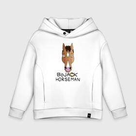 Детское худи Oversize хлопок с принтом BoJack Horseman в Кировске, френч-терри — 70% хлопок, 30% полиэстер. Мягкий теплый начес внутри —100% хлопок | боковые карманы, эластичные манжеты и нижняя кромка, капюшон на магнитной кнопке | Тематика изображения на принте: 