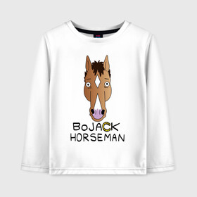 Детский лонгслив хлопок с принтом BoJack Horseman в Кировске, 100% хлопок | круглый вырез горловины, полуприлегающий силуэт, длина до линии бедер | 