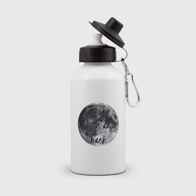 Бутылка спортивная с принтом To the moon and back в Кировске, металл | емкость — 500 мл, в комплекте две пластиковые крышки и карабин для крепления | 