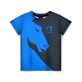 Детская футболка 3D с принтом Team Liquid Uniform в Кировске, 100% гипоаллергенный полиэфир | прямой крой, круглый вырез горловины, длина до линии бедер, чуть спущенное плечо, ткань немного тянется | Тематика изображения на принте: 