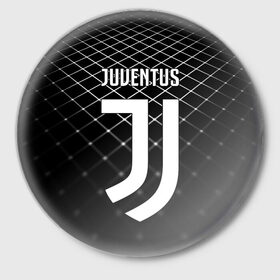 Значок с принтом Juventus 2018 Line в Кировске,  металл | круглая форма, металлическая застежка в виде булавки | Тематика изображения на принте: fc | juventus | спорт | спортивные | фк | футбол | ювентус
