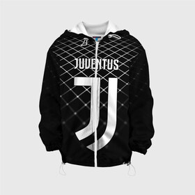 Детская куртка 3D с принтом JUVENTUS STRIPES STYLE в Кировске, 100% полиэстер | застежка — молния, подол и капюшон оформлены резинкой с фиксаторами, по бокам — два кармана без застежек, один потайной карман на груди, плотность верхнего слоя — 90 г/м2; плотность флисового подклада — 260 г/м2 | fc | juventus | спорт | спортивные | фк | футбол | ювентус