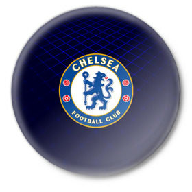 Значок с принтом Chelsea 2018 Uniform в Кировске,  металл | круглая форма, металлическая застежка в виде булавки | Тематика изображения на принте: 