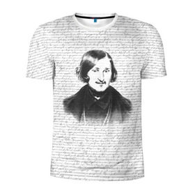 Мужская футболка 3D спортивная с принтом Гоголь в Кировске, 100% полиэстер с улучшенными характеристиками | приталенный силуэт, круглая горловина, широкие плечи, сужается к линии бедра | бульба | вий | гоголь | мертвые души | миргород | нос | писатель | поэт | ревизор | тарас