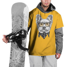 Накидка на куртку 3D с принтом Йоркширский терьер_в очках в Кировске, 100% полиэстер |  | домашние животные | пес | собака | терьер