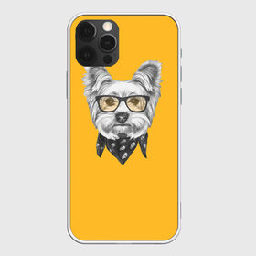Чехол для iPhone 12 Pro Max с принтом Йоркширский терьер_в очках в Кировске, Силикон |  | домашние животные | пес | собака | терьер
