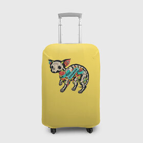 Чехол для чемодана 3D с принтом Внутри чихуахуа в Кировске, 86% полиэфир, 14% спандекс | двустороннее нанесение принта, прорези для ручек и колес | домашние животные | пес | песик | собака | собачка | чихуахуа