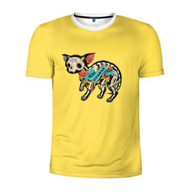 Мужская футболка 3D спортивная с принтом Внутри чихуахуа в Кировске, 100% полиэстер с улучшенными характеристиками | приталенный силуэт, круглая горловина, широкие плечи, сужается к линии бедра | домашние животные | пес | песик | собака | собачка | чихуахуа