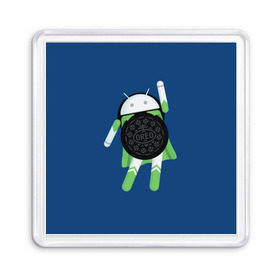 Магнит 55*55 с принтом Android Oreo в Кировске, Пластик | Размер: 65*65 мм; Размер печати: 55*55 мм | 