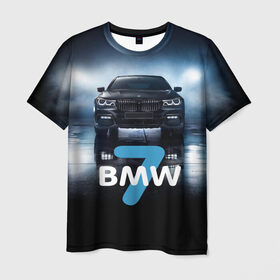 Мужская футболка 3D с принтом BMW 7 series в Кировске, 100% полиэфир | прямой крой, круглый вырез горловины, длина до линии бедер | 7 серия | авто | автомобиль | бмв | бумер | машина | суперкар | тачка