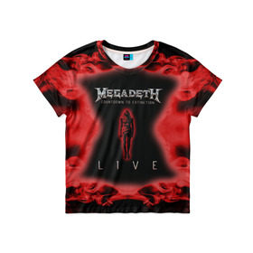 Детская футболка 3D с принтом Megadeth в Кировске, 100% гипоаллергенный полиэфир | прямой крой, круглый вырез горловины, длина до линии бедер, чуть спущенное плечо, ткань немного тянется | Тематика изображения на принте: 