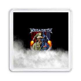 Магнит 55*55 с принтом Megadeth в Кировске, Пластик | Размер: 65*65 мм; Размер печати: 55*55 мм | Тематика изображения на принте: megadet | megadeth | группа | дирк вербурен | дэвид эллефсон | дэйв мастейн | кико лоурейро | мегадет | мегадетх | метал | рок | трэш | трэшметал | тяжелый | хард | хардрок | хеви | хевиметал