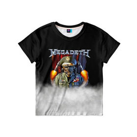 Детская футболка 3D с принтом Megadeth в Кировске, 100% гипоаллергенный полиэфир | прямой крой, круглый вырез горловины, длина до линии бедер, чуть спущенное плечо, ткань немного тянется | megadet | megadeth | группа | дирк вербурен | дэвид эллефсон | дэйв мастейн | кико лоурейро | мегадет | мегадетх | метал | рок | трэш | трэшметал | тяжелый | хард | хардрок | хеви | хевиметал