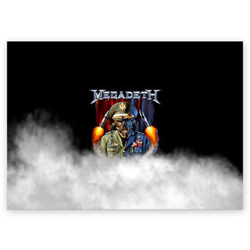 Поздравительная открытка с принтом Megadeth в Кировске, 100% бумага | плотность бумаги 280 г/м2, матовая, на обратной стороне линовка и место для марки
 | megadet | megadeth | группа | дирк вербурен | дэвид эллефсон | дэйв мастейн | кико лоурейро | мегадет | мегадетх | метал | рок | трэш | трэшметал | тяжелый | хард | хардрок | хеви | хевиметал