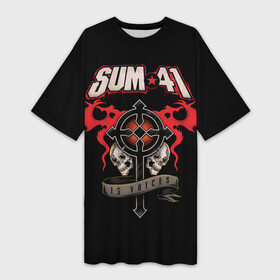 Платье-футболка 3D с принтом Sum 41 в Кировске,  |  | 1996 | 41 | punk | rock | sum | альтернатива | группа | дерик | канада | панк | рок | скейт | уибли