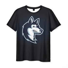 Мужская футболка 3D с принтом Хаски_8 в Кировске, 100% полиэфир | прямой крой, круглый вырез горловины, длина до линии бедер | домашние животные | пес | собака
