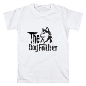Мужская футболка хлопок с принтом The DogFather в Кировске, 100% хлопок | прямой крой, круглый вырез горловины, длина до линии бедер, слегка спущенное плечо. | 