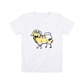 Детская футболка хлопок с принтом Забавный пекинес в Кировске, 100% хлопок | круглый вырез горловины, полуприлегающий силуэт, длина до линии бедер | домашние животные | пекинес | пес | песик | собака | собачка