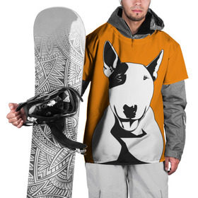 Накидка на куртку 3D с принтом Солнечнй бультерьер в Кировске, 100% полиэстер |  | бультерьер | домашние животные | пес | песик | собака | собачка