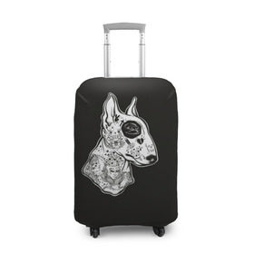 Чехол для чемодана 3D с принтом Бультерьер_16 в Кировске, 86% полиэфир, 14% спандекс | двустороннее нанесение принта, прорези для ручек и колес | домашние животные | пес | собака