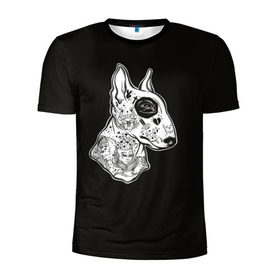 Мужская футболка 3D спортивная с принтом Бультерьер_16 в Кировске, 100% полиэстер с улучшенными характеристиками | приталенный силуэт, круглая горловина, широкие плечи, сужается к линии бедра | домашние животные | пес | собака