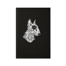 Обложка для паспорта матовая кожа с принтом Бультерьер_16 в Кировске, натуральная матовая кожа | размер 19,3 х 13,7 см; прозрачные пластиковые крепления | домашние животные | пес | собака
