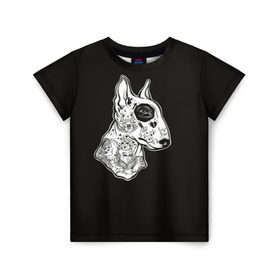 Детская футболка 3D с принтом Бультерьер_16 в Кировске, 100% гипоаллергенный полиэфир | прямой крой, круглый вырез горловины, длина до линии бедер, чуть спущенное плечо, ткань немного тянется | домашние животные | пес | собака